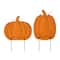 Glitzhome® 2ft. Fall Metal Embossed Glitter Pumpkin Yard Stake, 2ct.